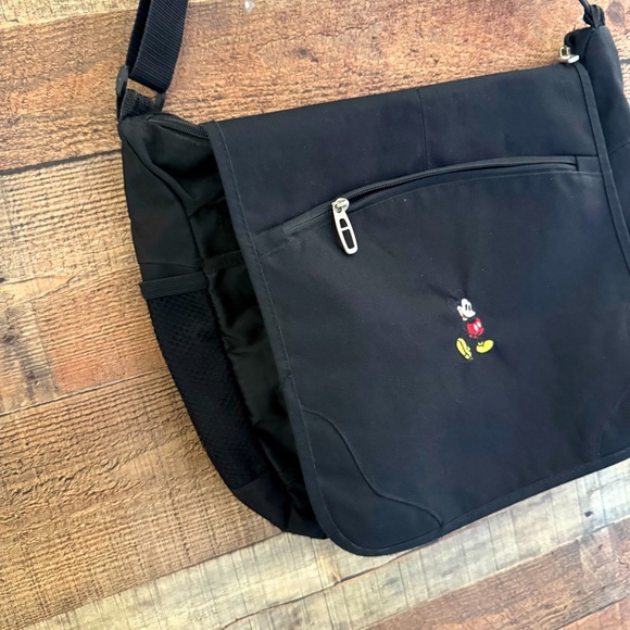 Black Unisex Vintage Y2K 90’s Disney Mickey Mouse Messenger Bag - Picture 4 of 7